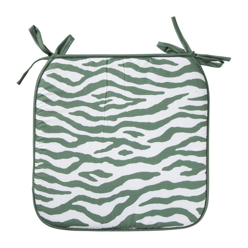 Tuinstoel kussen - zebraprint - 38x41 cm