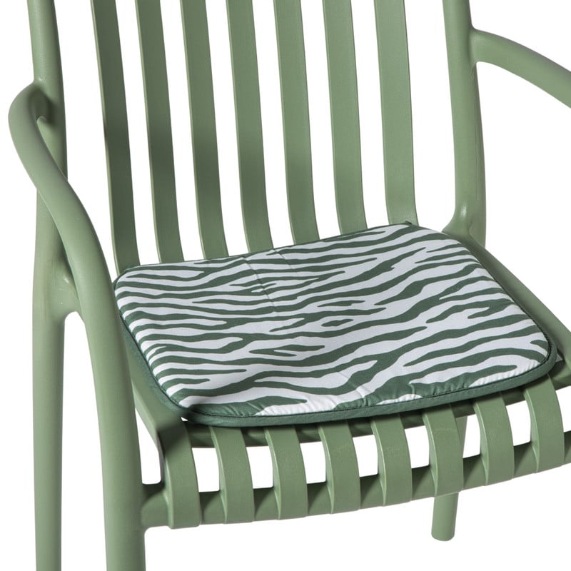Tuinstoel kussen - zebraprint - 38x41 cm