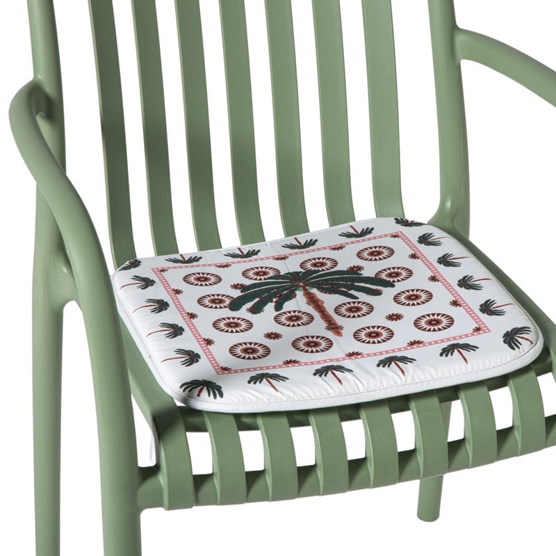 Tuinstoel kussen - palmboom - 38x41 cm