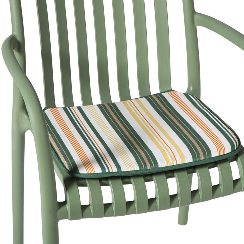 Tuinstoel kussen - gestreept - 38x41 cm