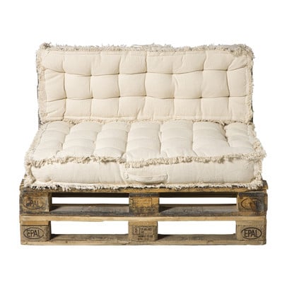 Palletkussens luxe 120x80 cm - beige - set van 2