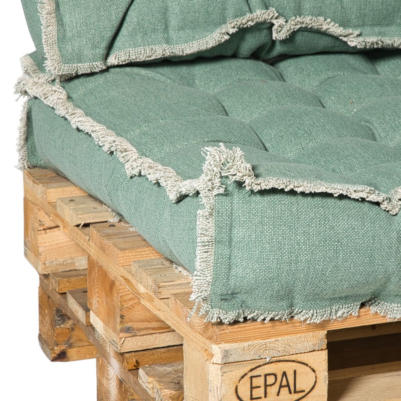 Palletkussens  luxe - groen - set van 2