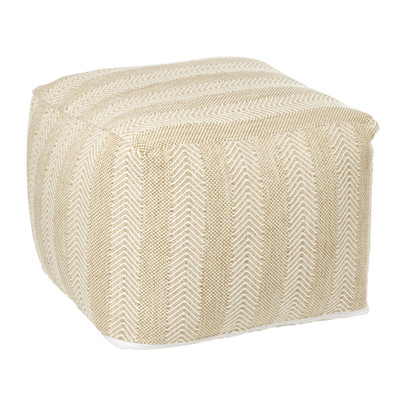 Buitenpoef gestreept - beige/bruin - 35x45x45 cm
