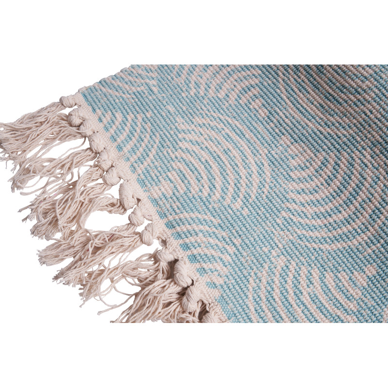 Vloerkleed met franjes - blauw - 60x90 cm 