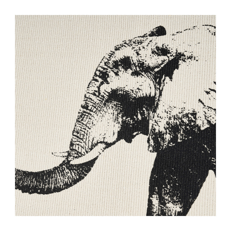 Vloerkleed olifant - naturel/zwart - 70x120 cm 