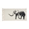 Vloerkleed olifant - naturel/zwart - 70x120 cm 