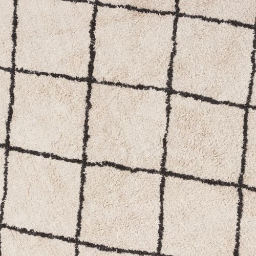 Tapijt berber rond - zwart/beige - ø120 cm