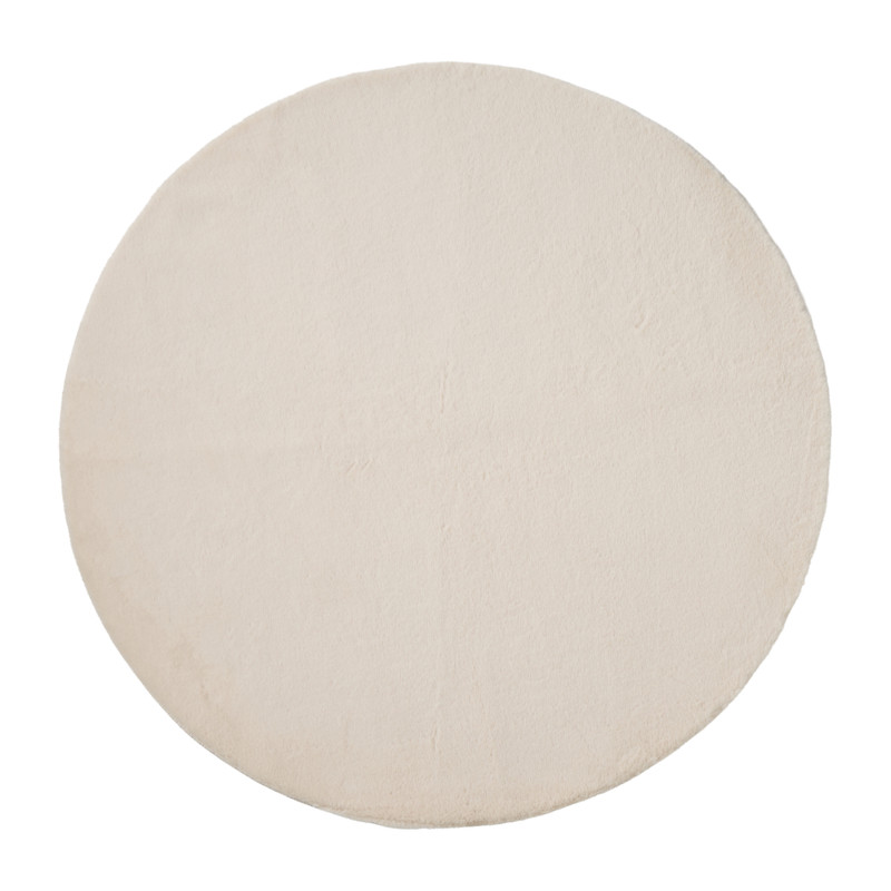 Vloerkleed fake fur - wit - ø120 cm