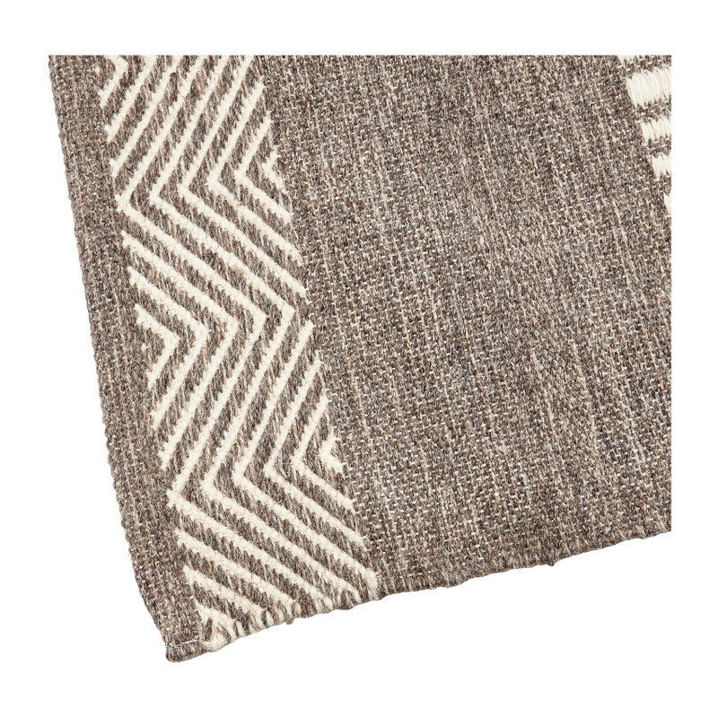 Tapijt wol - grijs/naturel - 180x120 cm