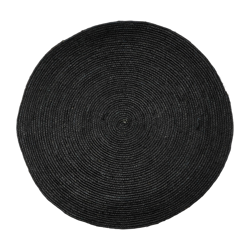 Vloerkleed riet - zwart - 87 cm