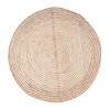 Vloerkleed jute - rond - naturel/wit - 120 cm