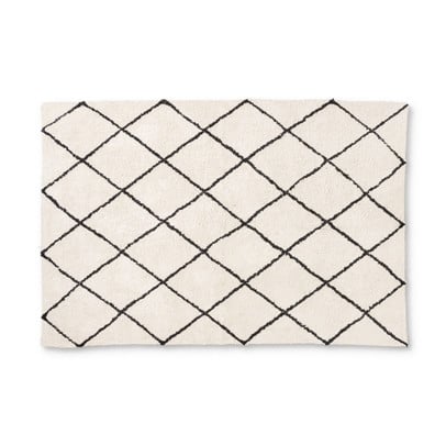 Vloerkleed berber - naturel/zwart - 160x230 cm