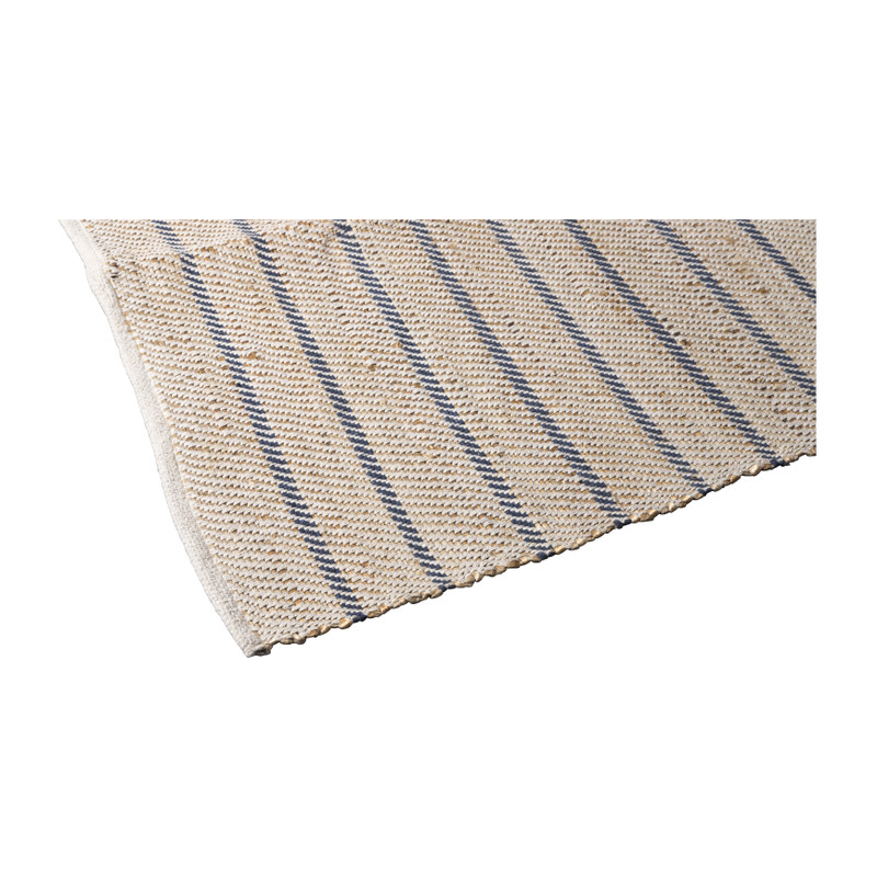 Tapijt gestreept - naturel/blauw - 200x125 cm 