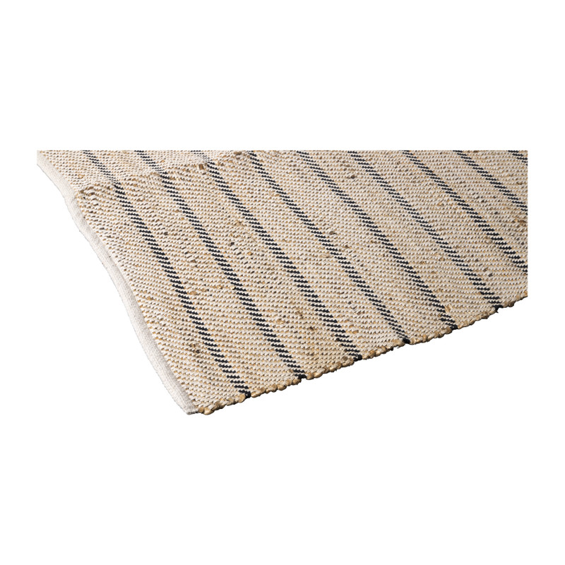Vloerkleed gestreept - naturel/zwart - 200x125 cm 