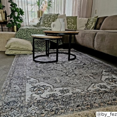 Vloerkleed perzisch - zwart - 70x140 cm