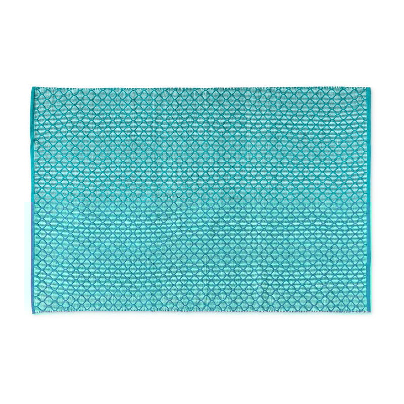 Vloerkleed turquoise/wit - 120x180 cm