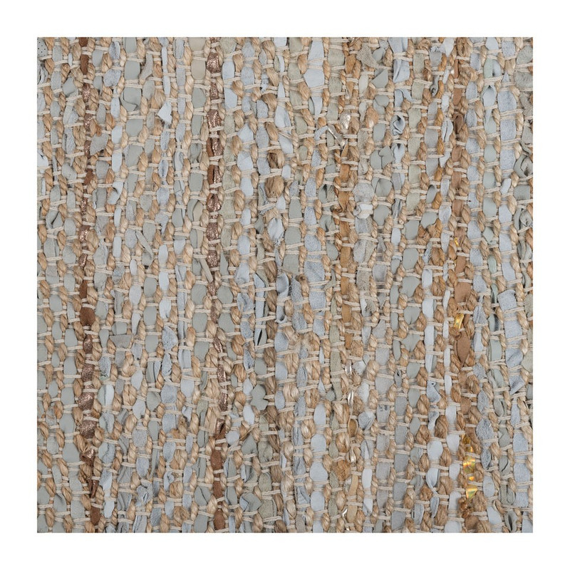 Vloerkleed leer/jute - 120x180 cm - beige/grijs