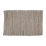 Vloerkleed leer/jute - 120x180 cm - beige/grijs