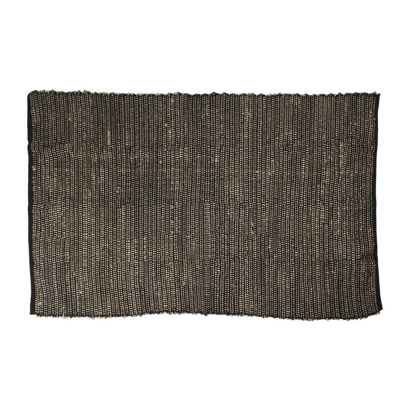 Vloerkleed jute - 120x180 cm - zwart/beige