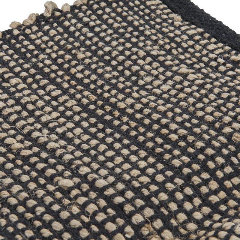Vloerkleed jute - 120x180 cm - zwart/beige
