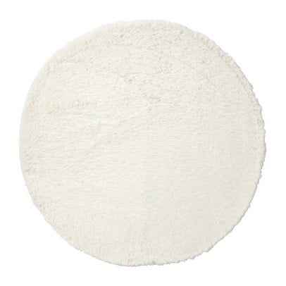 Vloerkleed fluffy rond - wit - ø120 cm