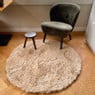 Vloerkleed fluffy rond - bruin - ø120 cm