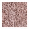 Tapijt hoogpolig rond - roze - ø120 cm