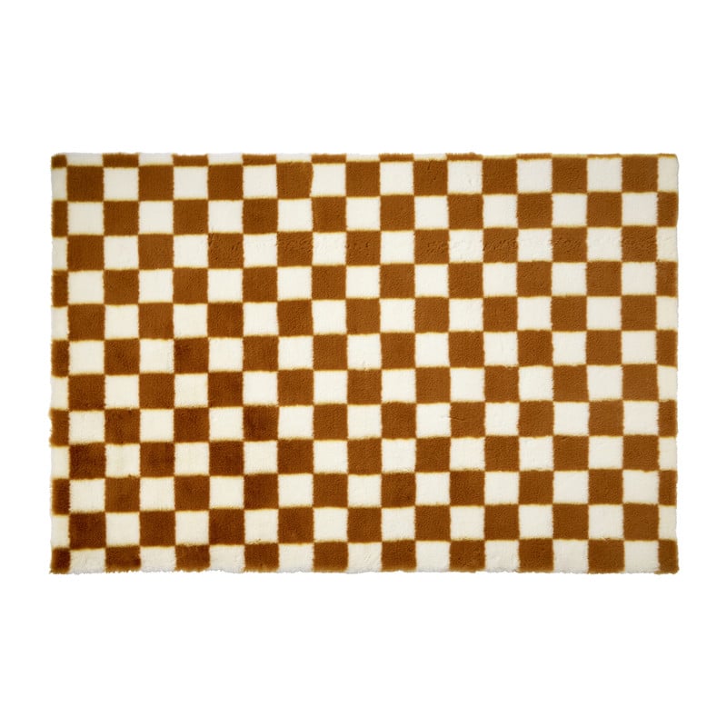 Vloerkleed checks - terra - 120x180 cm