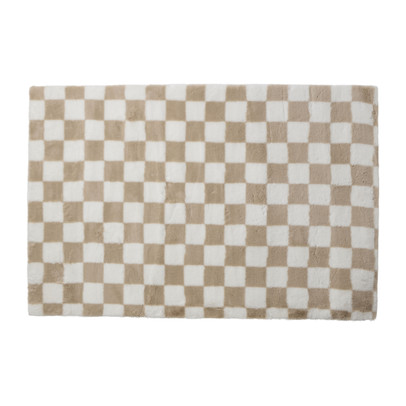 Vloerkleed checks - beige - 120x180 cm