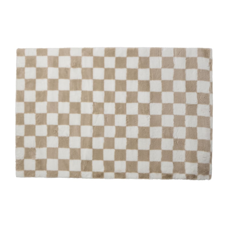 Vloerkleed checks - beige - 120x180 cm