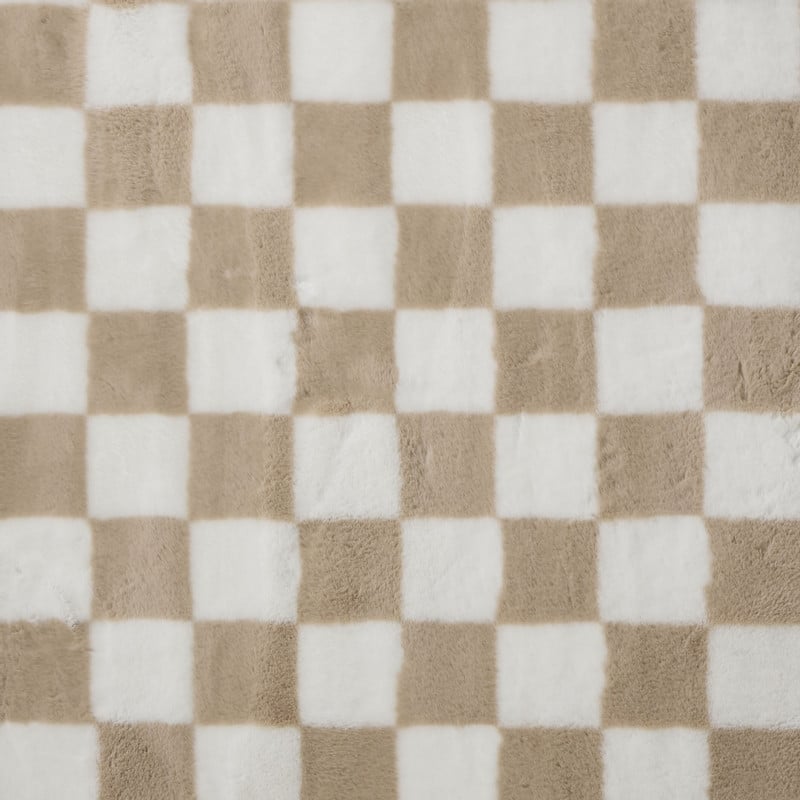 Vloerkleed checks - beige - 120x180 cm