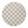 Vloerkleed checks - beige - ø120 cm
