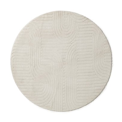 Vloerkleed wave - wit - ø120 cm