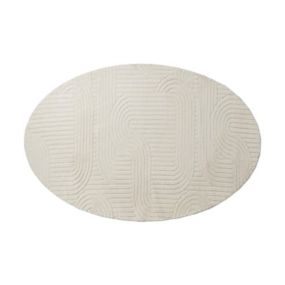 Vloerkleed wave ovaal - wit - 120x180 cm
