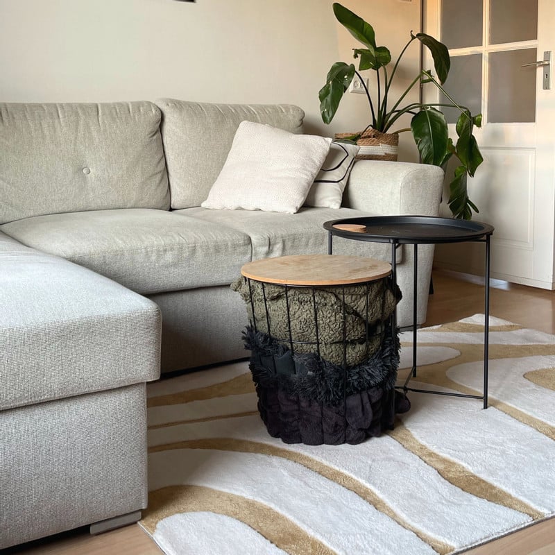 Vloerkleed sherpa - beige - 120x180 cm