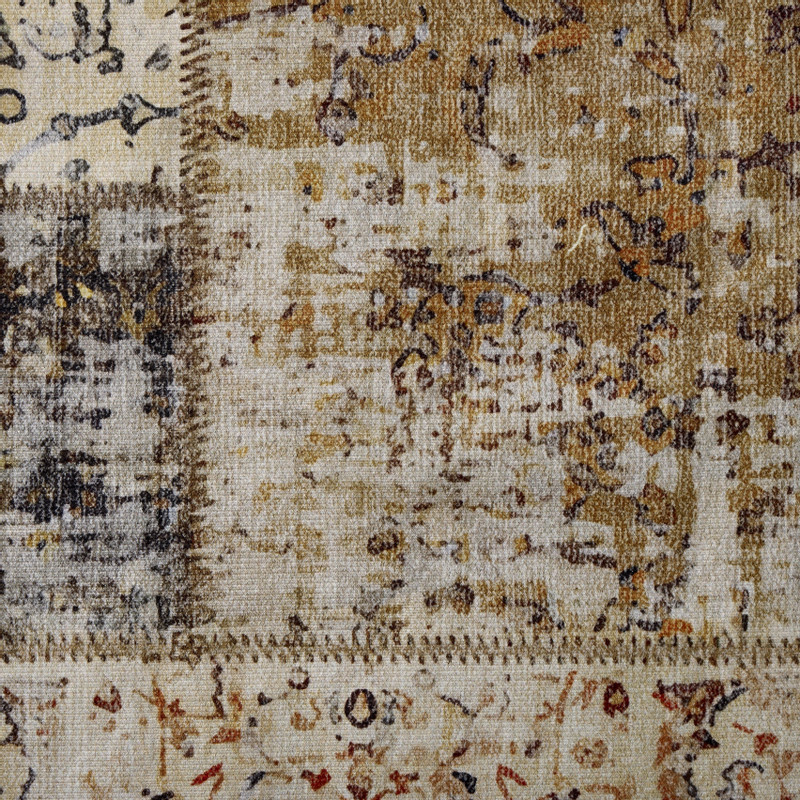 Vloerkleed patchwork - bruin/wit - 120x180 cm