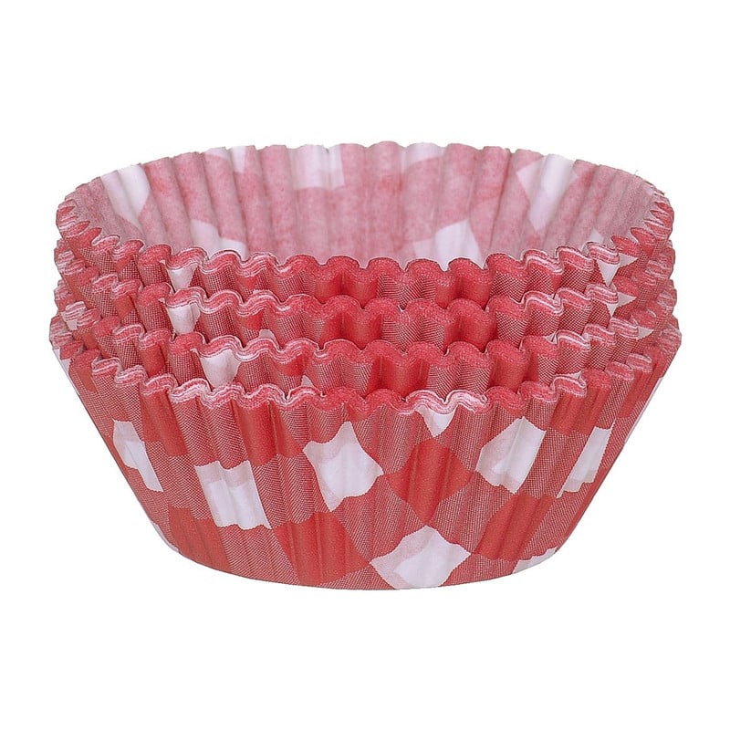 Cupcakevormpjes ruitjes rood 100 stuks