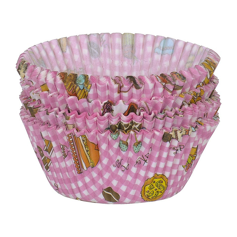 Cupcakevormpjes taart roze 100 stuks
