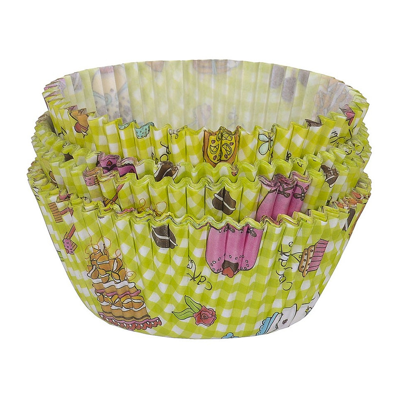 Cupcakevormpjes taart groen 100 stuks