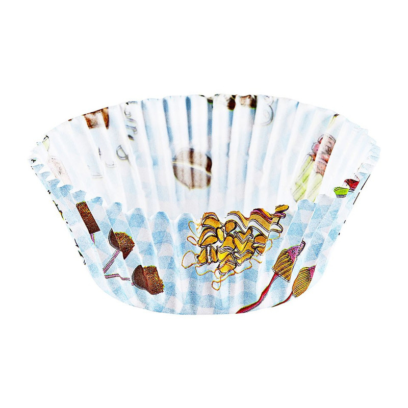 Mini cupcakevormpjes taart blauw