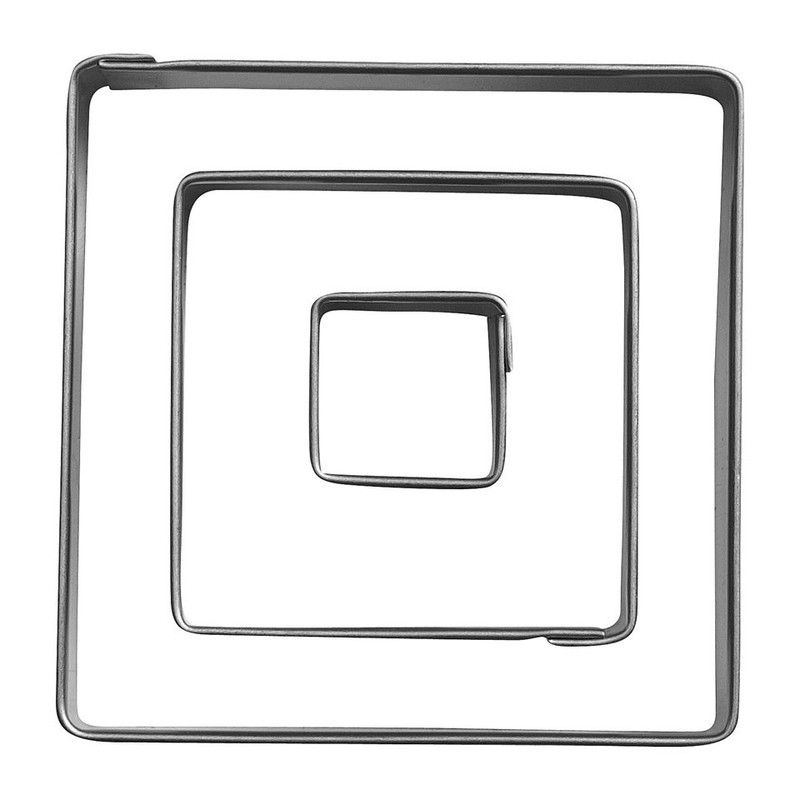 Uitsteekvormpjes RVS vierkant - set van 3