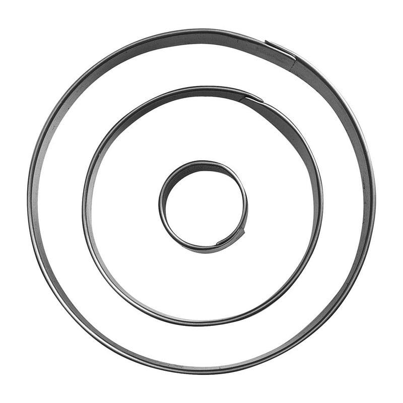 Uitsteekvormpjes RVS rond set van 3