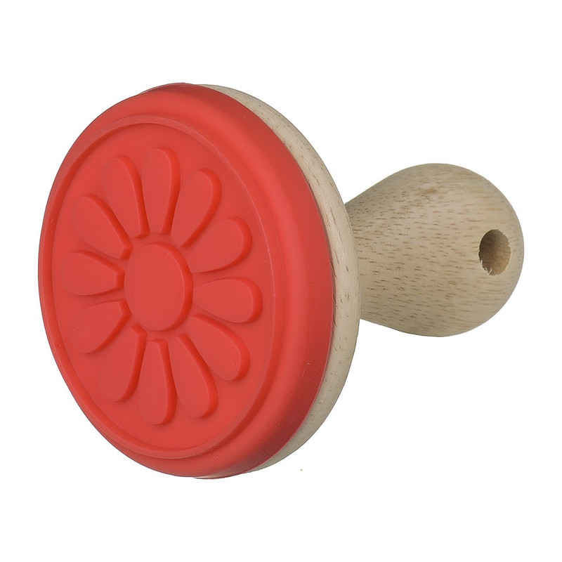 Koekjesstempel rood bloem 8 cm