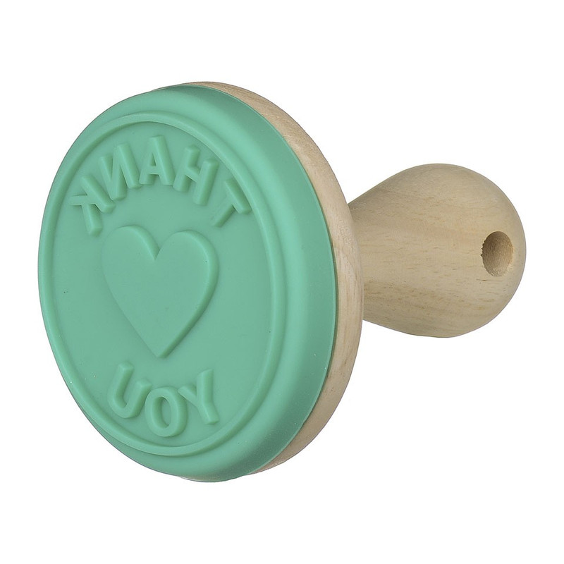 Koekjesstempel turquoise 'Thank You' 8 cm