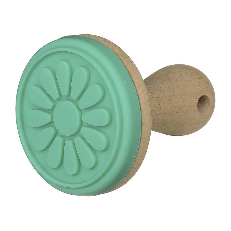 Koekjesstempel turquoise bloem 8 cm