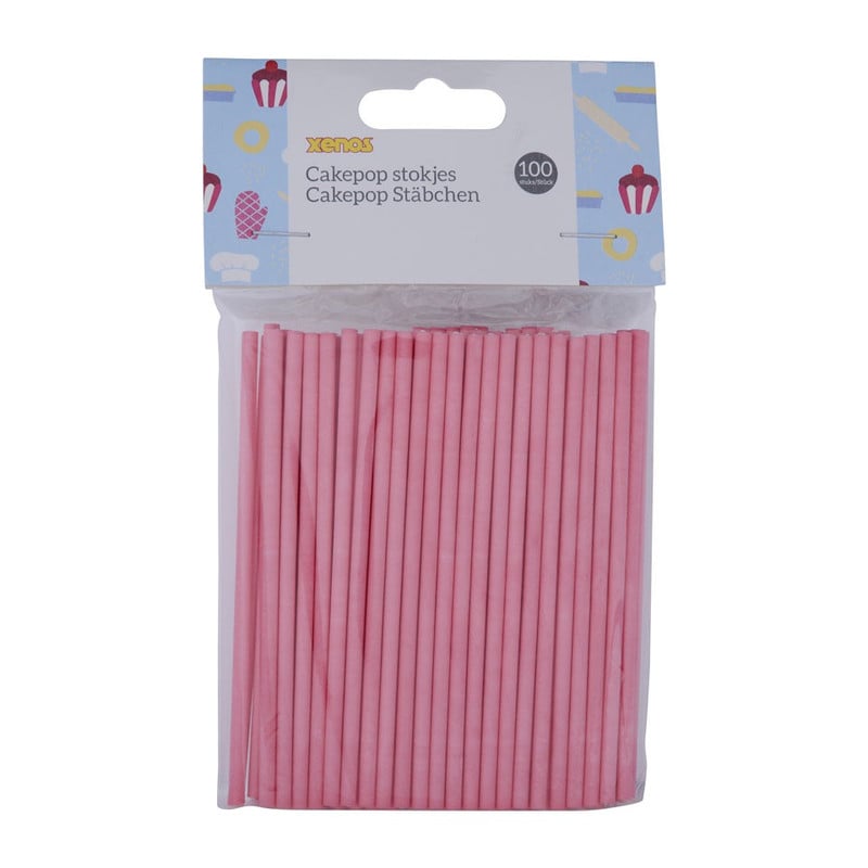 Cake pop stokjes roze Xenos