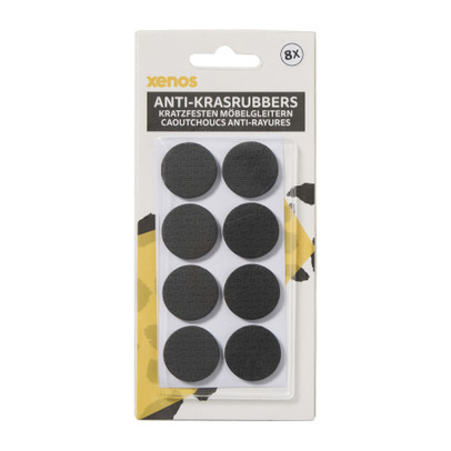 Anti-krasrubbers rond - zwart - set van 8