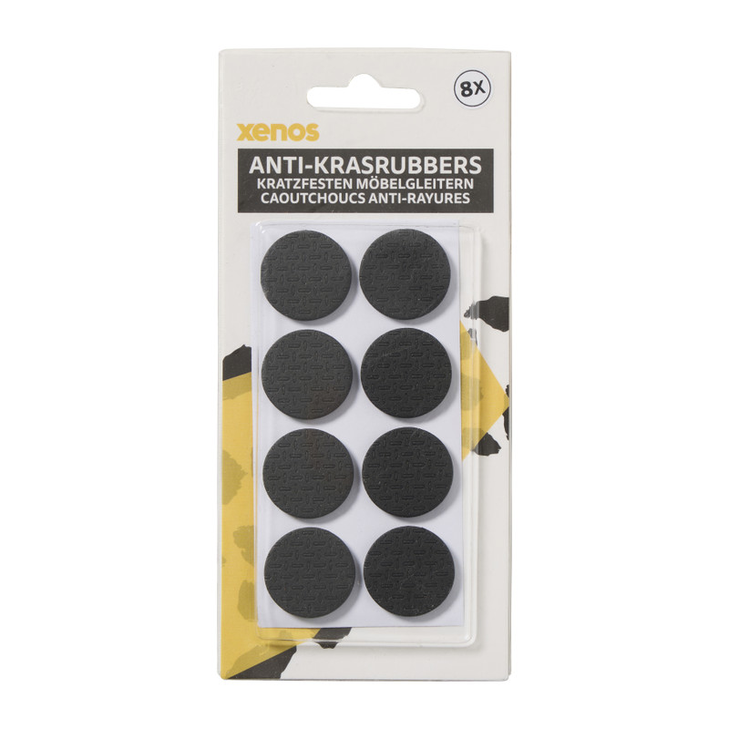 Anti-krasrubbers rond - zwart - set van 8