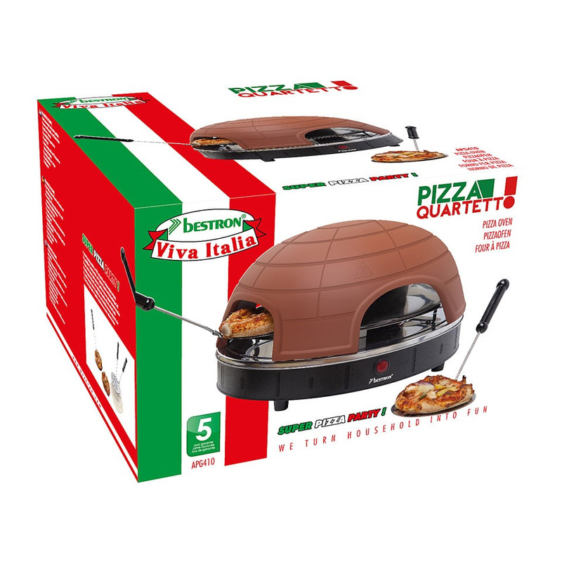 Bestron Pizza Quartetto - voor 4 personen - 900 W