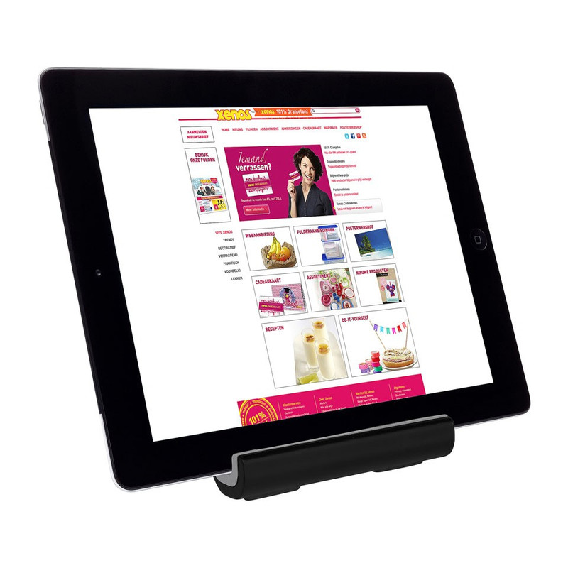 Tabletstandaard krom zwart